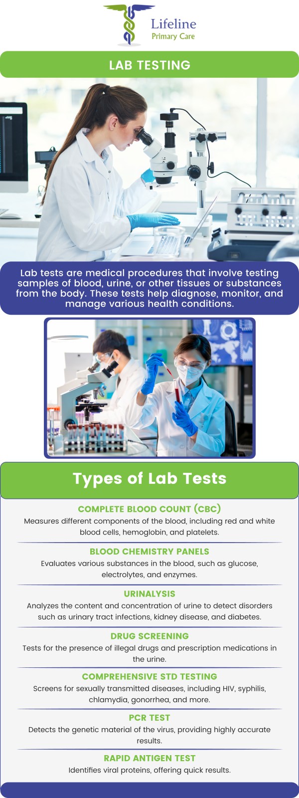 Common questions asked by patients: How do I prepare for a lab test? What are the most common types of lab tests? How long does it take to get lab test results? How accurate are lab test results? How do lab tests help diagnose medical conditions? For more information, contact us or request an appointment online. We serve patients from Lilburn Main GA, Lilburn Extension GA, Lilburn - Snellville GA, Norcross GA, Sandy Springs GA, Stone Mountain GA, Duluth GA, Clarkston GA, Suwanee GA, Tucker GA, Alpharetta GA, Sugar Hill GA, Scottdale GA, Decatur GA, Doraville GA, Dunwoody GA, Roswell GA, Chamblee GA, Redan GA, Gresham Park GA, Johns Creek GA, Buford GA, and surrounding cities. Common questions asked by patients: How do I prepare for a lab test? What are the most common types of lab tests? How long does it take to get lab test results? How accurate are lab test results? How do lab tests help diagnose medical conditions? For more information, contact us or request an appointment online. We serve patients from Lilburn Main GA, Lilburn Extension GA, Lilburn - Snellville GA, Norcross GA, Sandy Springs GA, Stone Mountain GA, Duluth GA, Clarkston GA, Suwanee GA, Tucker GA, Alpharetta GA, Sugar Hill GA, Scottdale GA, Decatur GA, Doraville GA, Dunwoody GA, Roswell GA, Chamblee GA, Redan GA, Gresham Park GA, Johns Creek GA, Buford GA, and surrounding cities.
