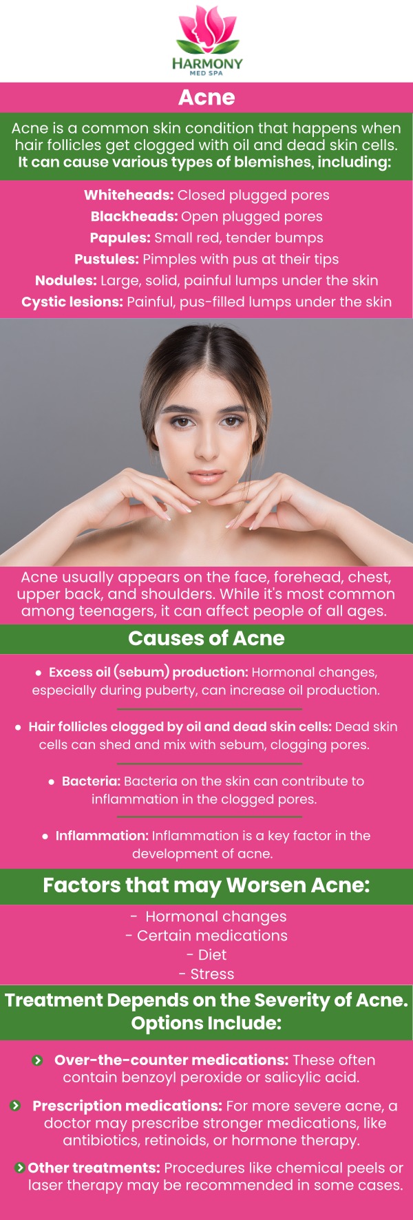 Break free from the frustrating cycle of trial-and-error skincare products by visiting Duluth's premier destination for professional, lasting acne relief. Because breakouts are triggered by a stubborn combination of excess oil production, clogged pores, and bacteria, Corinne Anthony Manswell, NP at Harmony Medspa, conducts a personalized skin evaluation to pinpoint the exact root of your concerns. Based on this assessment, she crafts a customized, medical-grade treatment plan that can include advanced services like chemical peels and microneedling—powerful therapies specifically designed to clear active blemishes, smooth stubborn acne scars, and correct uneven skin texture. For more information, contact us or schedule an appointment online. We are located at 4855 River Green Pkwy #700B, Duluth, GA 30096. Break free from the frustrating cycle of trial-and-error skincare products by visiting Duluth's premier destination for professional, lasting acne relief. Because breakouts are triggered by a stubborn combination of excess oil production, clogged pores, and bacteria, Corinne Anthony Manswell, NP at Harmony Medspa, conducts a personalized skin evaluation to pinpoint the exact root of your concerns. Based on this assessment, she crafts a customized, medical-grade treatment plan that can include advanced services like chemical peels and microneedling—powerful therapies specifically designed to clear active blemishes, smooth stubborn acne scars, and correct uneven skin texture. For more information, contact us or schedule an appointment online. We are located at 4855 River Green Pkwy #700B, Duluth, GA 30096.